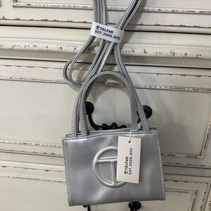 Silver telfar bag